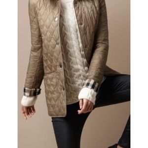 Burberry olive quilted women’s barn jacket